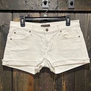 REVOLVE James Jeans Shorty Shorts Size 28 White Cuffed Raw Hem Festival Boho